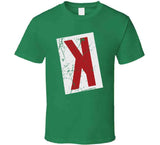 Backwards K Strikeout Distressed Boston Baseball Fan T Shirt