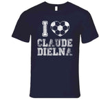 Claude Dielna I Heart New England Soccer T Shirt