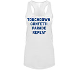 Touchdown Confetti Parade Repeat New England Football Fan T Shirt