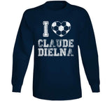 Claude Dielna I Heart New England Soccer T Shirt
