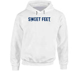 James Sweet Feet White New England Football Fan Distressed T Shirt
