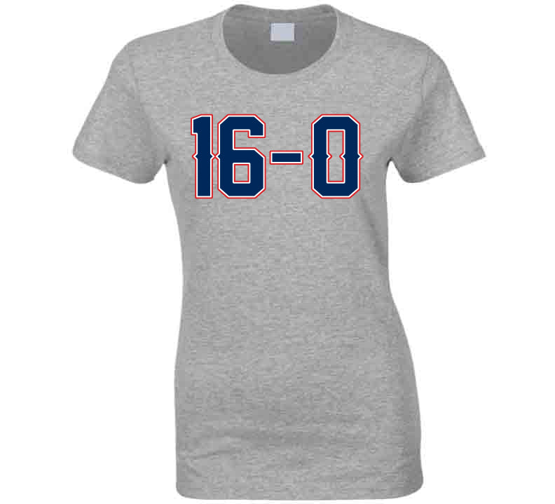 16 And 0 Lets Go New England Football Fan Sports Grey T Shirt ...
