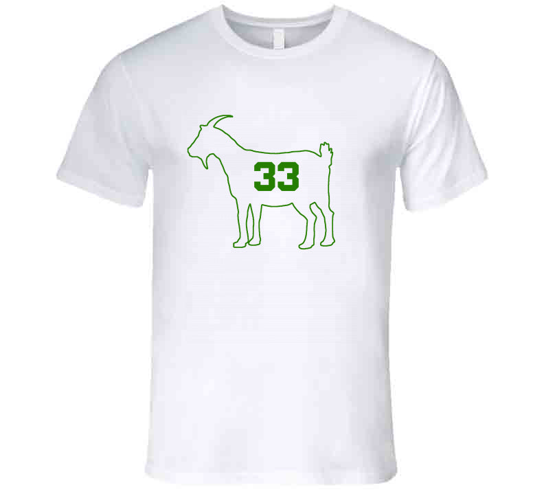 Larry Bird Goat 33 Outline Boston Basketball Fan White T Shirt ...
