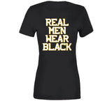 Real Men Wear Black Boston Hockey Fan T Shirt