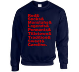 Boston Baseball Fan Tradition Names T Shirt