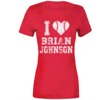 Brian Johnson I Heart Boston Baseball Fan T Shirt