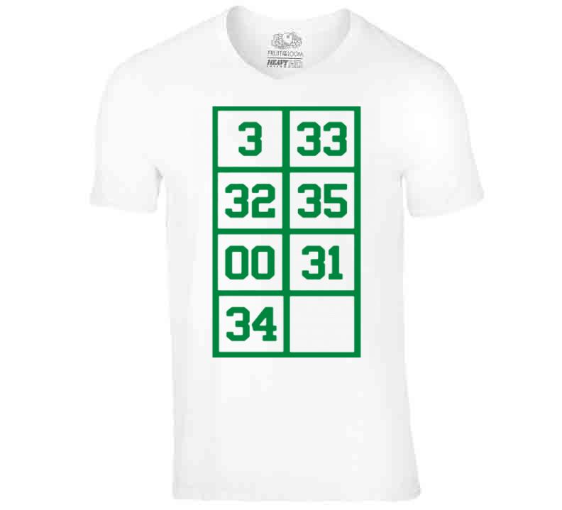 Boston Basketball Retired Numbers T Shirt