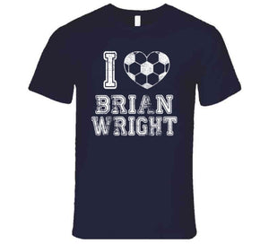 Brian Wright I Heart New England Soccer T Shirt