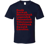 Boston Baseball Fan Tradition Names T Shirt