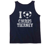 Chris Tierney I Heart New England Soccer T Shirt