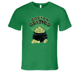 Retro Boston Basketball Fan Pot of Gold Distressed T Shirt