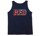 Boston Baseball Fan RED Distressed T Shirt