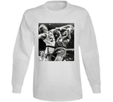 Retro Larry Bird Blocking Charles Barkley Boston Basketball Fan White T Shirt