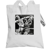 Retro Larry Bird Blocking Charles Barkley Boston Basketball Fan White T Shirt