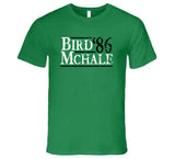 Boston 86 Champions Bird Mchale 86 Boston Basketball Fan Green T Shirt