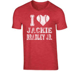 Jackie Bradley Jr I Heart Boston Baseball Fan T Shirt