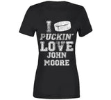 John Moore I Love Boston Hockey Fan T Shirt