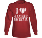 Jackie Bradley Jr I Heart Boston Baseball Fan T Shirt