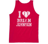 Brian Johnson I Heart Boston Baseball Fan T Shirt