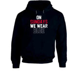 On Sundays We Wear Blue New England Football Fan Distressed T Shirt