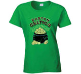 Retro Boston Basketball Fan Pot of Gold Distressed T Shirt