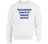 Touchdown Confetti Parade Repeat New England Football Fan T Shirt