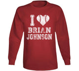 Brian Johnson I Heart Boston Baseball Fan T Shirt