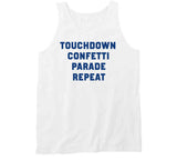 Touchdown Confetti Parade Repeat New England Football Fan T Shirt