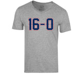 16 And 0 Lets Go New England Football Fan Sports Grey T Shirt