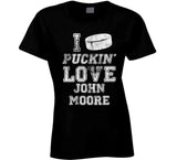 John Moore I Love Boston Hockey Fan T Shirt