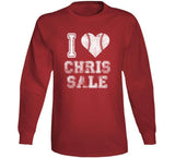 Chris Sale I Heart Boston Baseball Fan T Shirt