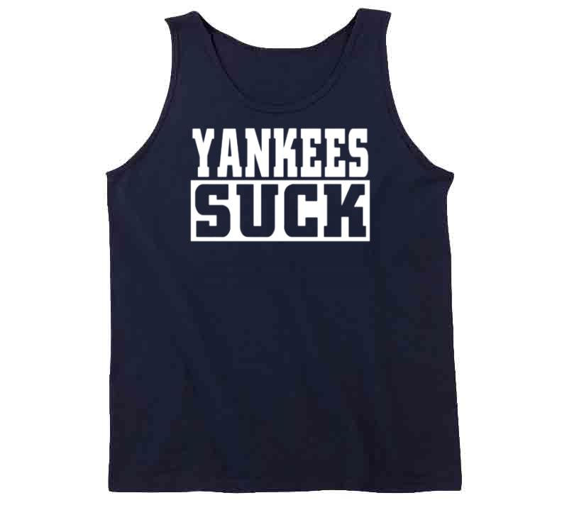 Yankees Suck Boston Baseball Fan T Shirt Tanktop / Navy / X-Large