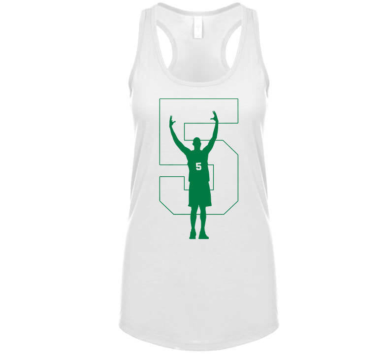 BeantownTshirts Kevin Garnett Number 5 Retirement Boston Basketball Fan T Shirt Classic / White / Medium