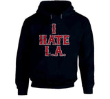 I Hate LA Boston Baseball Fan Distressed T Shirt
