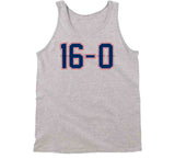 16 And 0 Lets Go New England Football Fan Sports Grey T Shirt