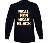 Real Men Wear Black Boston Hockey Fan T Shirt